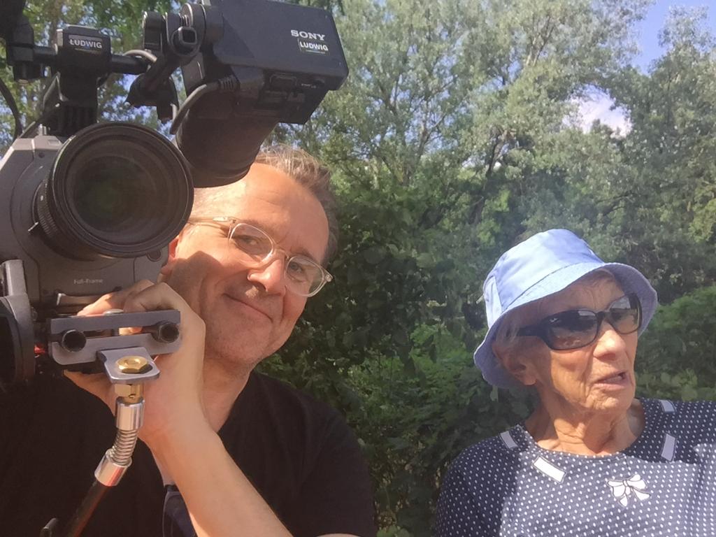 Uli on location in Austria with centenarian Ilse Helbich